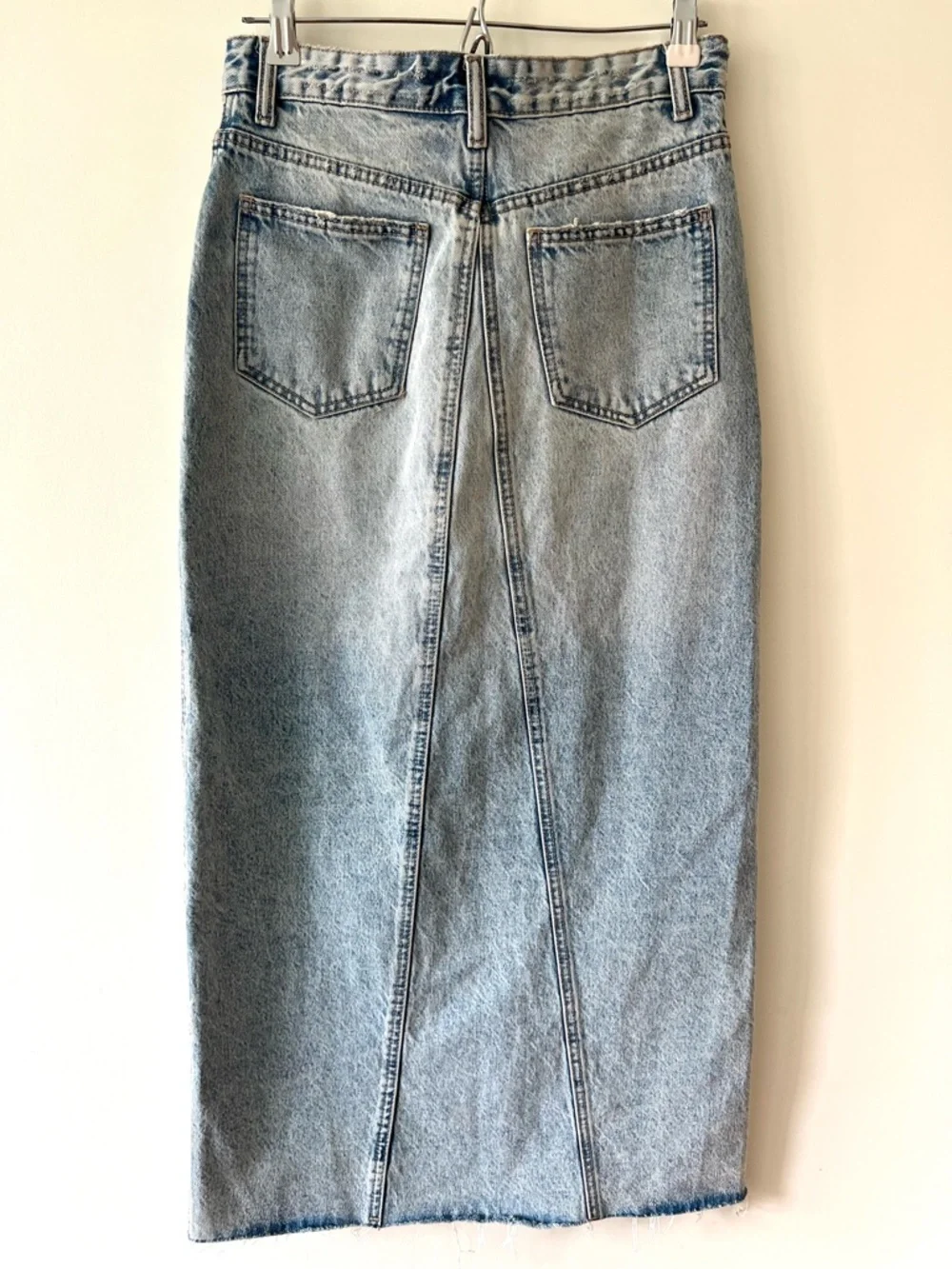 Zara Denim Skirt Front Slit Size XS - Picture 3 of 10